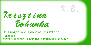 krisztina bohunka business card